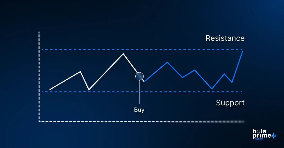 Infographic showing what are support and resistance levels.