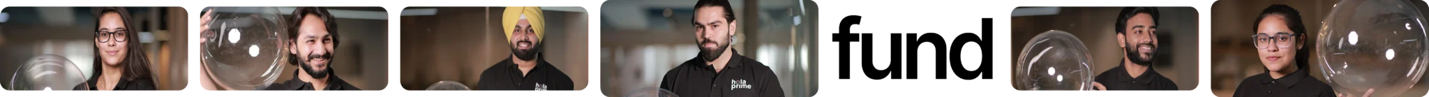 Hola Prime team, enjoying fun moments with bubbles — showcasing diverse talent, tech culture, and mentioning the black 'fund' highlighted on it